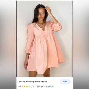 ARITZIA Mini dress. if you are 5’5 and under this will fit perfect.